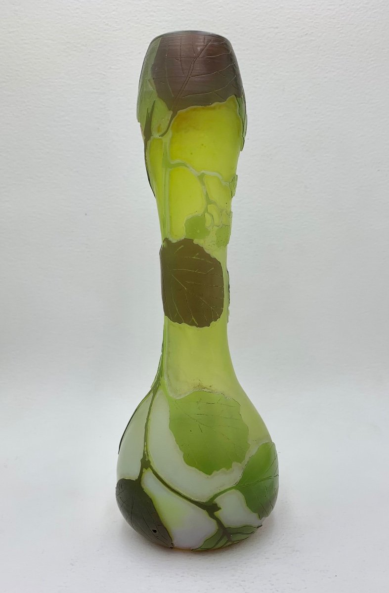 Legras, Vase Decorated With Of Hazel Branches-photo-2
