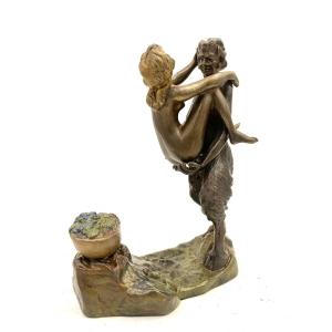 Erotic Bronze From Vienna, Maison Bergman Faun Et Femme