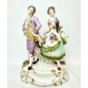 Meissen - Groupe  En Porcelaine Couple Dansant