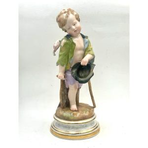 Meissen, Porcelain Figure Cupid As A Beggar 