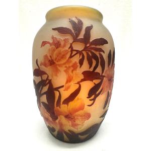 Muller Frères Lunéville - Vase With Azalea Decor