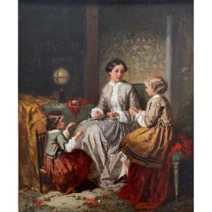 Isidore Patrois  -  Mère Avec Ses Filles