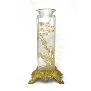 Baccarat For Damon - Japanese Decor Vase With Lys 
