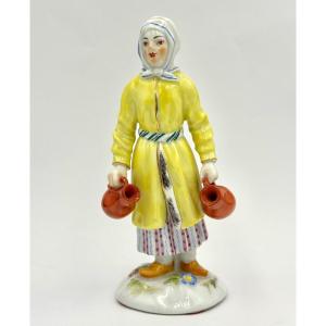 Meissen - Peasant Girl With Jugs From The Artisans And Farmers Series