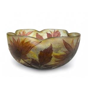Daum Nancy Dahlia Decorated Bowl