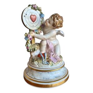 Meissen Porcelain Figure Of Cupid "armor As Winner"