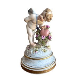Meissen Porcelain Figure Of Cupid "armor, A Beating Heart"