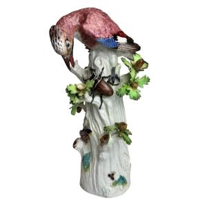 Meissen - groupe en porcelaine geai avec un lucane cerf-volant