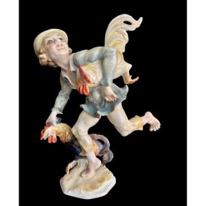 Hutschenreuther - Porcelain Figurine "the Chicken Thief" By Karl Tutter   