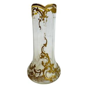 Vase Decorated With Flowers And Arabesques, Attributed To Baccarat 