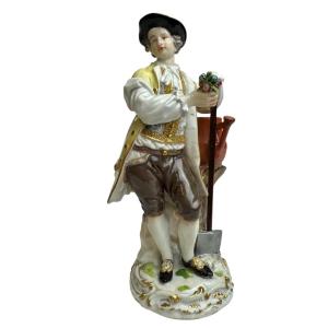 Meissen - Porcelain Figure Of A Gardener 