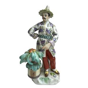 Meissen Japanese Porcelain Figurine With Flower Pot