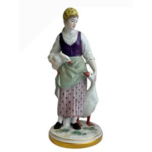 Jakob Ungerer  pour Meissen - Figure en porcelaine, La Gardienne d'oies