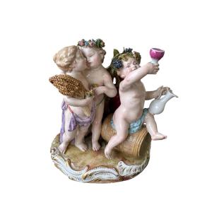 Meissen, groupe en porcelaine Allégorie - Les Quatre Saisons 