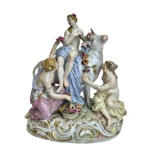 Meissen - Grupe En Porcelaine l’Enlèvement d'Europe