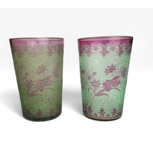 Saint Louis - Pair de verres en ouraline 