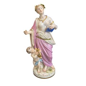 Meissen - Groupe en porcelaine Allégorie de la Musique. 