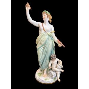 Meissen - Groupe en porcelaine Allégorie de la Peinture