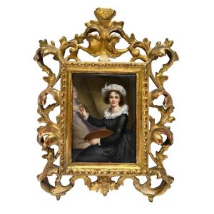 Miniature d'après l’autoportrait d'Élisabeth Louise Vigée Le Brun. 