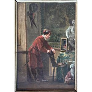 19th-century French School - The Painter's Studio 