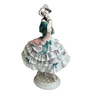 Meissen Estrella Figurine, From The Russian Ballet *carnival* By Paul Scheurich.