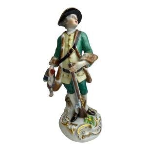 Meissen - Figurine de chasseur avec canard