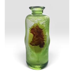 Désiré Christian Frères Et Fils, Meisenthal—vase With Zucchini