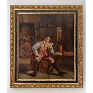 Flemish School - Smoker In A Tavern