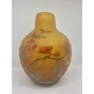 Daum Vase With Quince From Japan