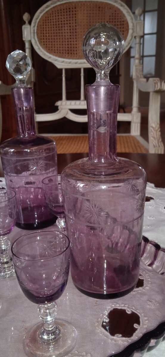 Service à Liqueur Saint-Louis, couleur Violine - Début XIXème-photo-2