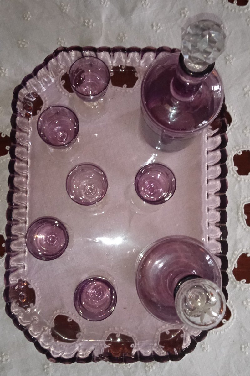 Service à Liqueur Saint-Louis, couleur Violine - Début XIXème-photo-1