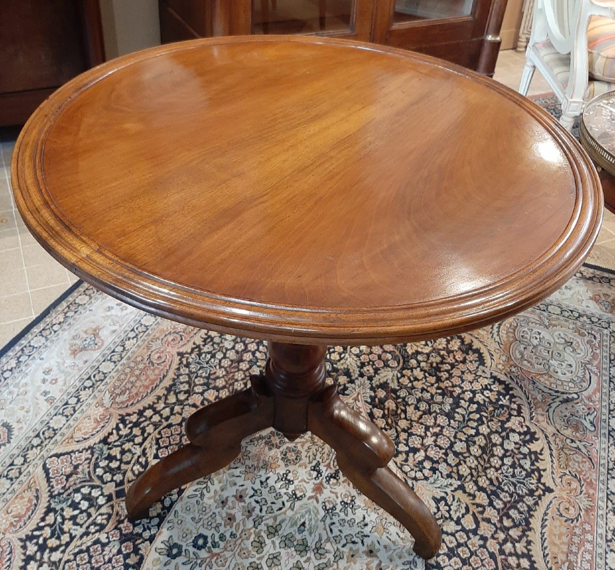  Louis Philippe Tripod Swivel Walnut Pedestal Table - Early XIXth Century-photo-2
