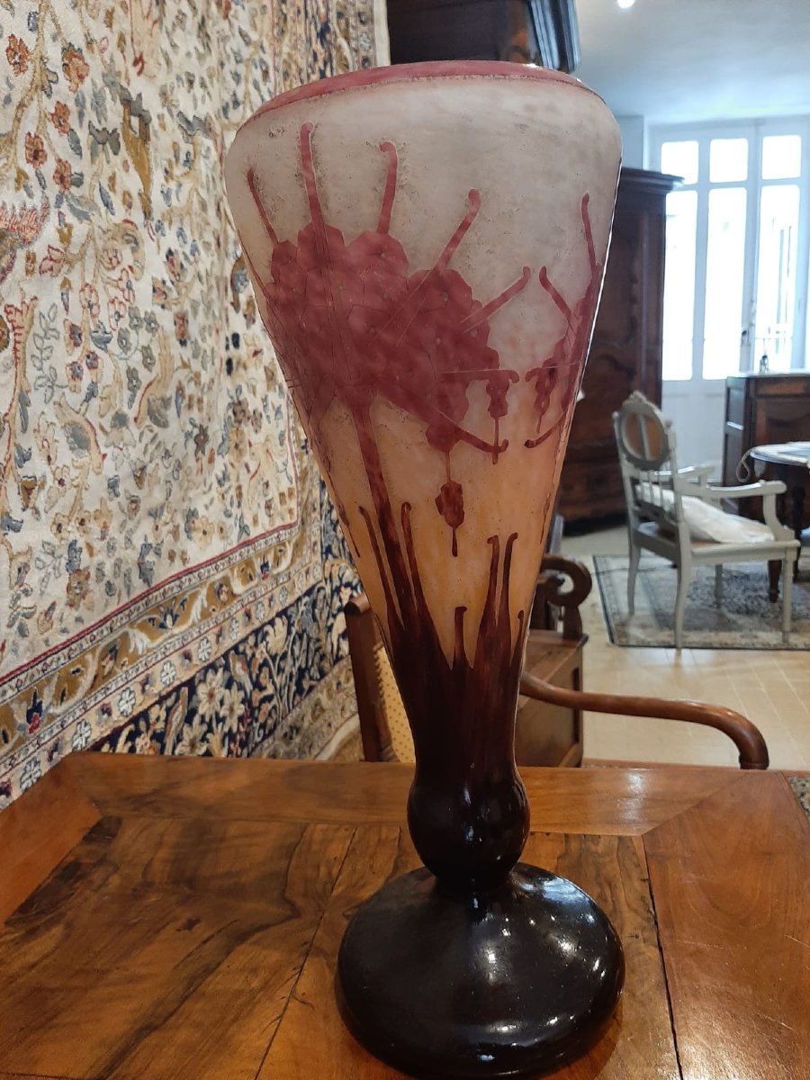 Vase Rhododendrons Le Verre Français Art Déco - C. Schneider 1927/1928-photo-2