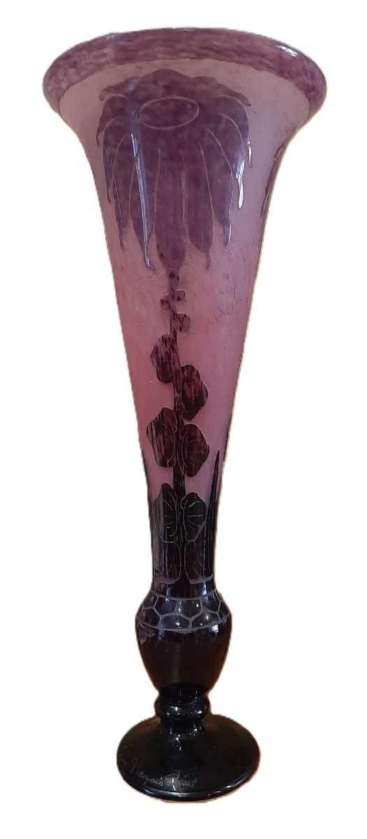 Vase Art Déco Série Dahlias - Le Verre Français C. Schneider  1923/1926