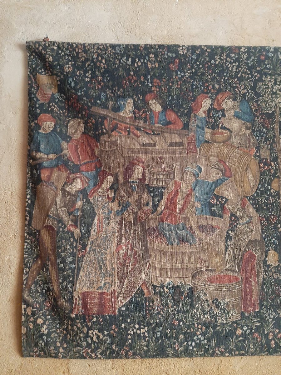 The Harvest Tapestry - Panels From La Reigny - 20th Century-photo-2