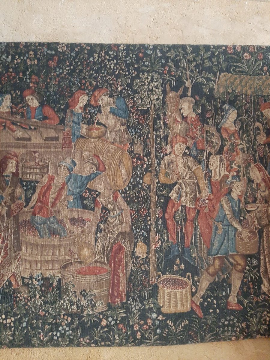 The Harvest Tapestry - Panels From La Reigny - 20th Century-photo-3