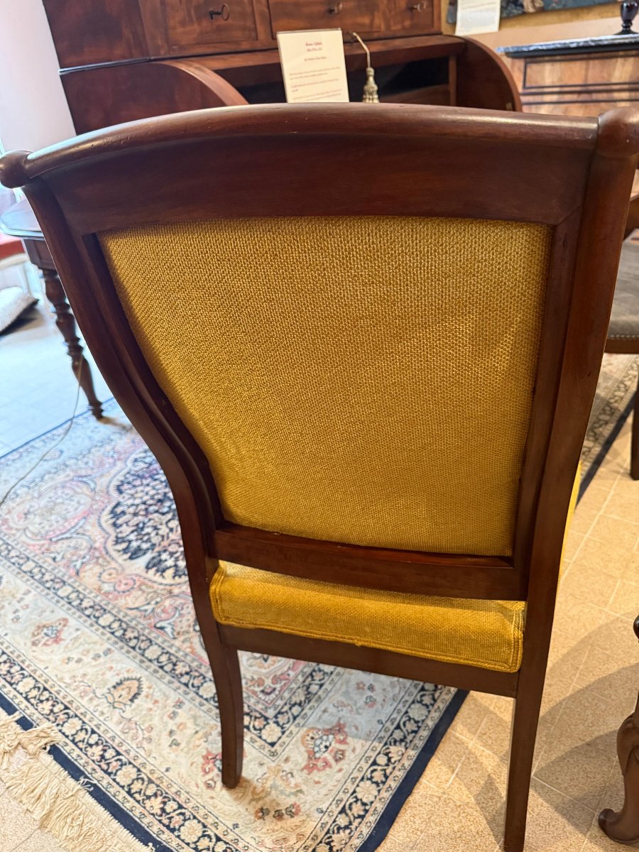Paire de Fauteuils Acajou à Crosse - Epoque Restauration - XIXème-photo-1