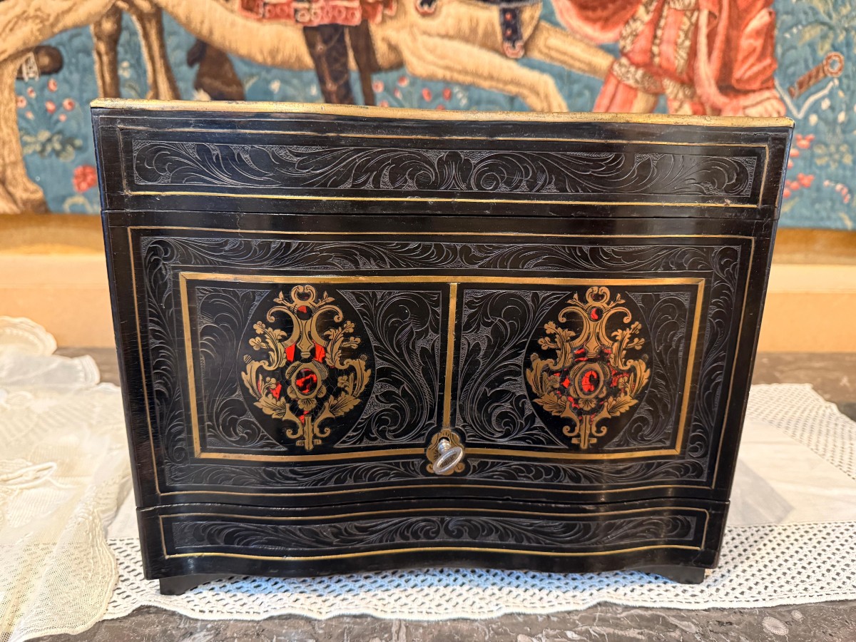 Cave à Liqueur  Napoléon III -  Boîte Marqueterie XIX Siècle