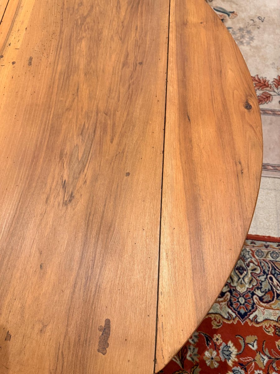 Grande Table Louis Philippe en Noyer Blond à Volets et Six Pieds - vers 1835-photo-3