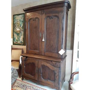 Buffet De Chasse Double-corps En Châtaignier - Epoque XVIIIème