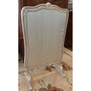 Ecran De Cheminée En Bois Naturel Cérusé De Style Louis XV, XIXe