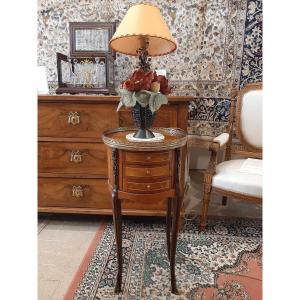 Table Chiffonnière de forme Tambour, Style Transition - Fin XIXe Début XXe