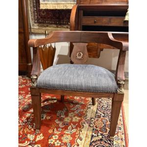 fauteuil de bureau de style empire - fin XIXème