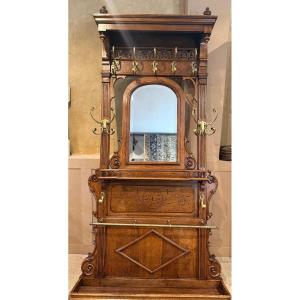 Vestiaire Napoléon III en Noyer Massif - Fin XIXe