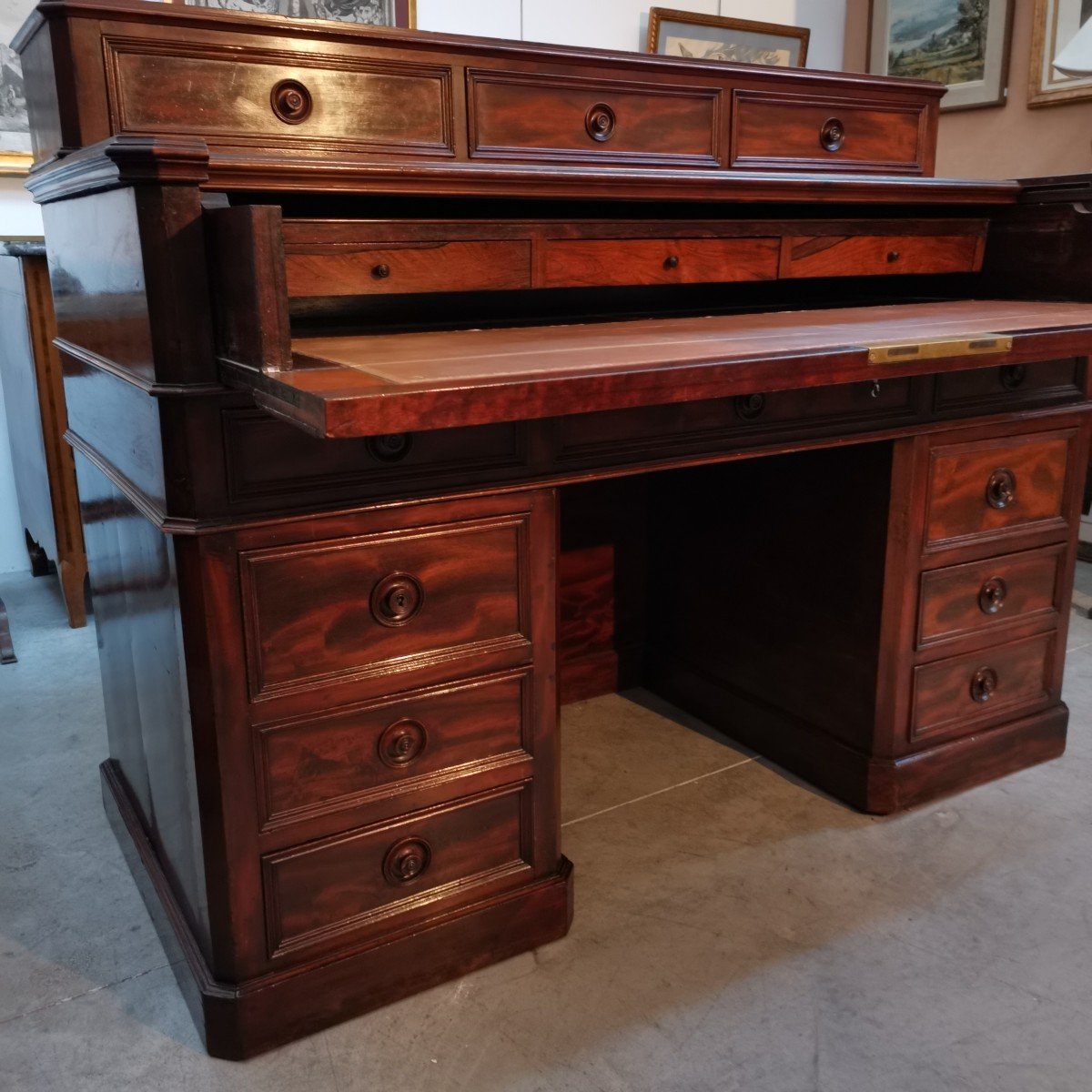Louis Philippe Desk In Mahogany-photo-3