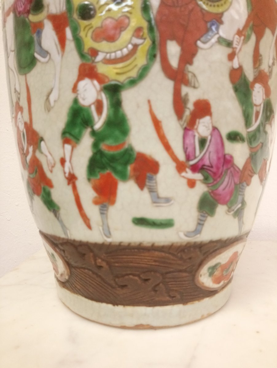 Céramique craquelée De Nankin. grand Vase de Chine-photo-3