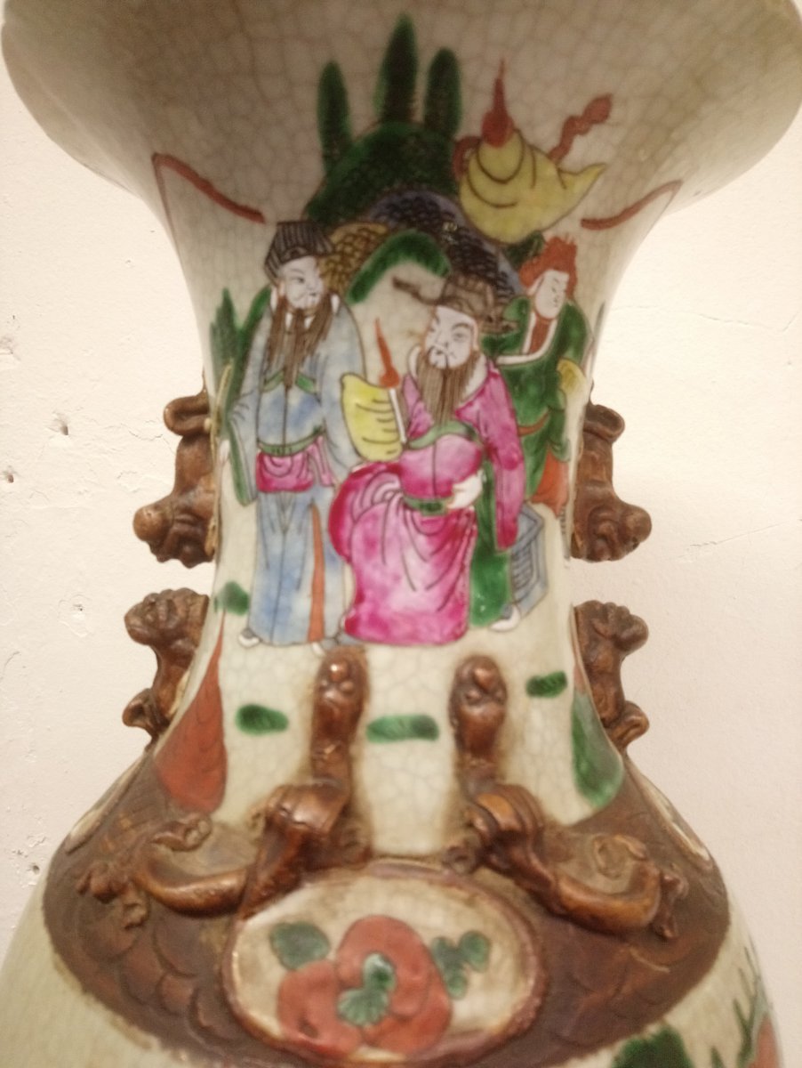 Céramique craquelée De Nankin. grand Vase de Chine-photo-4