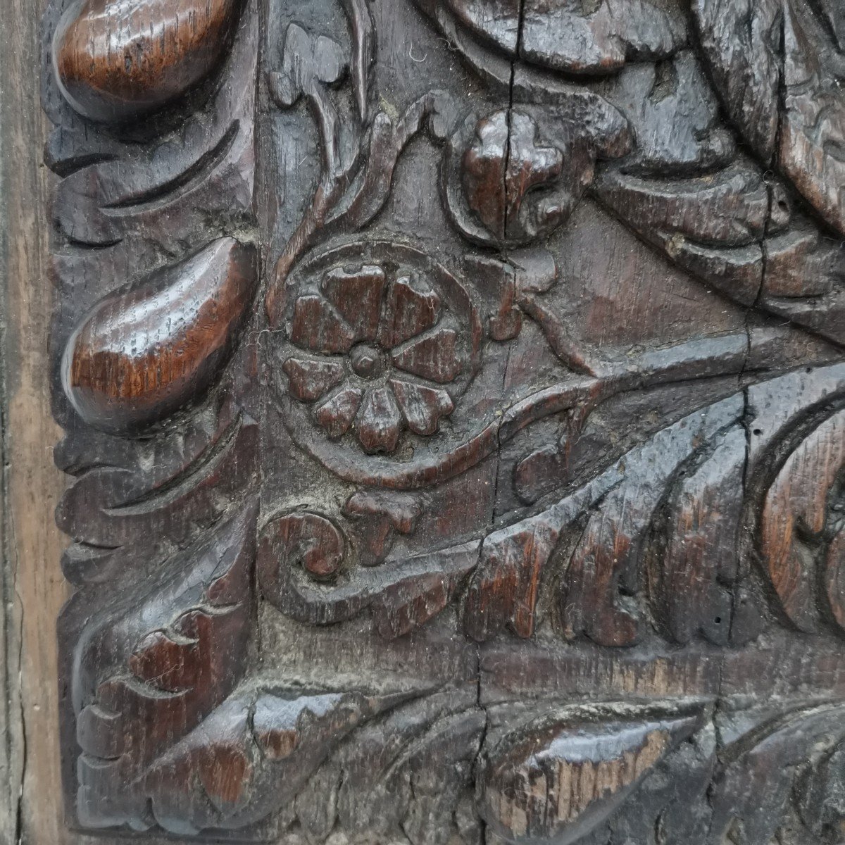 17th Century Carved Wood Panel-photo-1