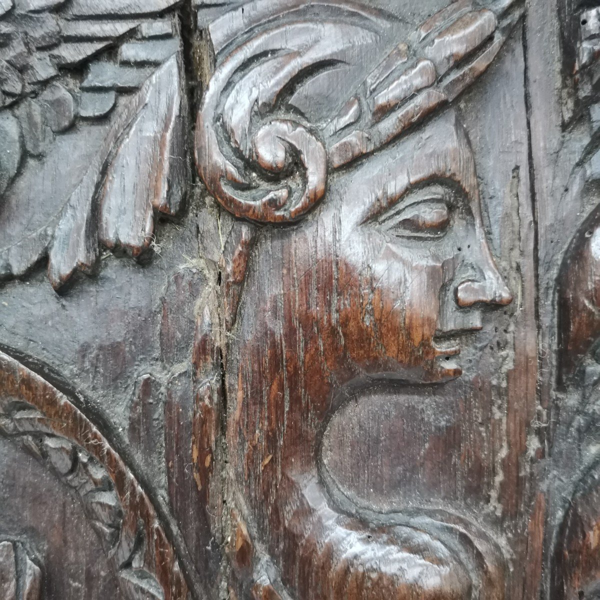 17th Century Carved Wood Panel-photo-2