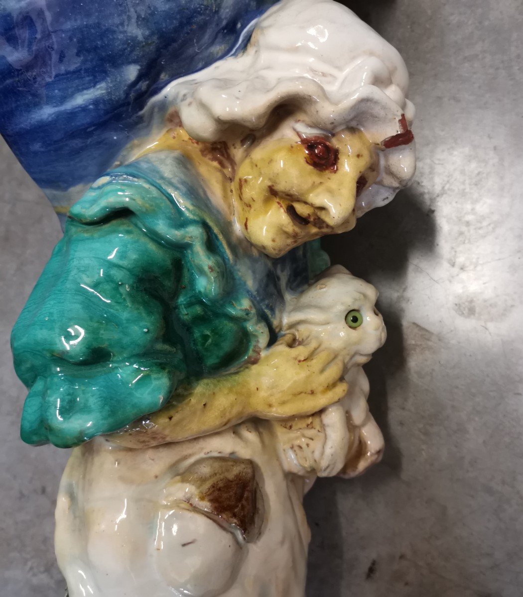 2 Jardinières Céramique Vernissée. La Mère Michèle et Le Père Lustucru -photo-1